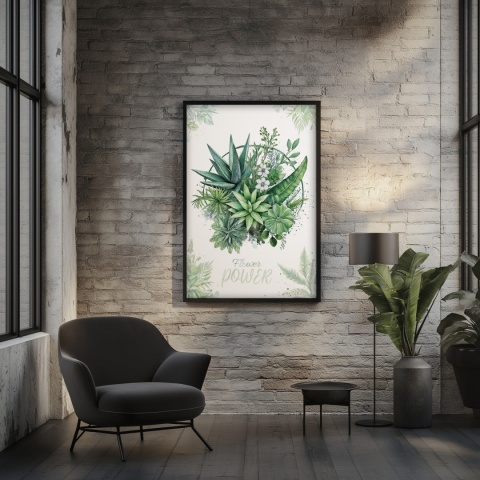 Plakat roślinny Format A2 – 0053 – „Flower Power – Zielony rytm”