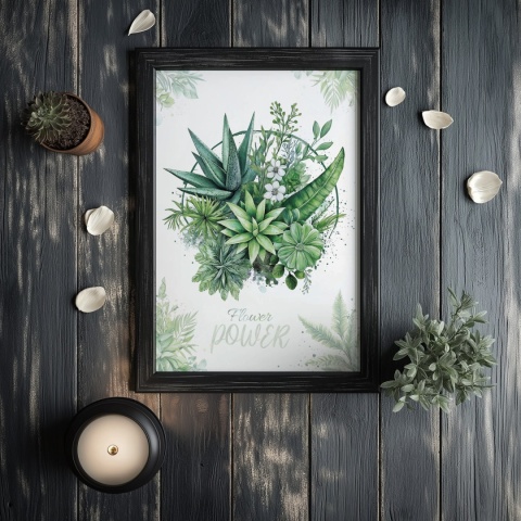 Plakat roślinny Format A2 – 0053 – „Flower Power – Zielony rytm”