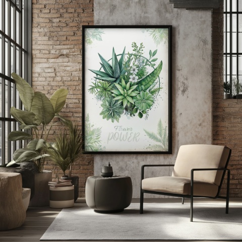 Plakat roślinny Format A2 – 0053 – „Flower Power – Zielony rytm”