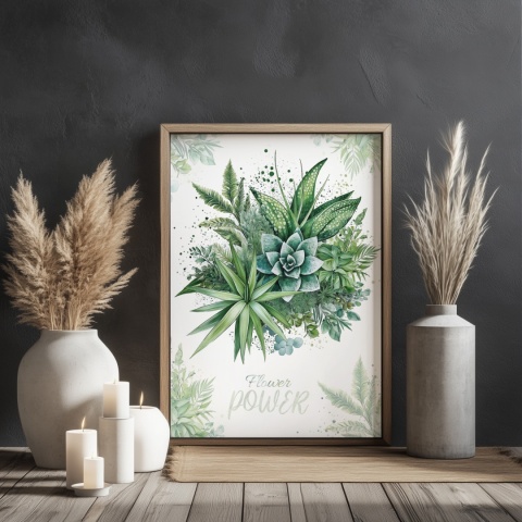 Plakat roślinny Format A2 – 0054 – „Flower Power – Leśne tchnienie”