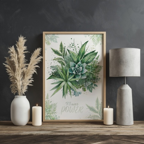 Plakat roślinny Format A2 – 0054 – „Flower Power – Leśne tchnienie”