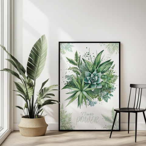 Plakat roślinny Format A2 – 0054 – „Flower Power – Leśne tchnienie”