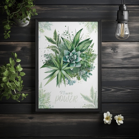 Plakat roślinny Format A2 – 0054 – „Flower Power – Leśne tchnienie”