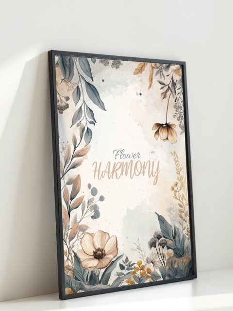 Plakat roślinny Format A2 – 0059 – „Flower Harmony – Beżowa cisza”