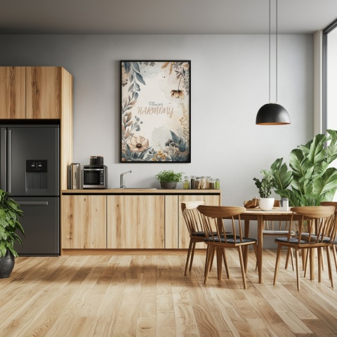 Plakat roślinny Format A2 – 0059 – „Flower Harmony – Beżowa cisza”